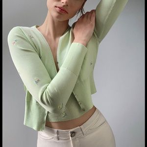 Zara floral embroidered spring cardigan